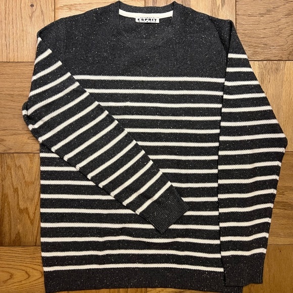 Esprit men’s striped gray pullover sweater L - Picture 2 of 6